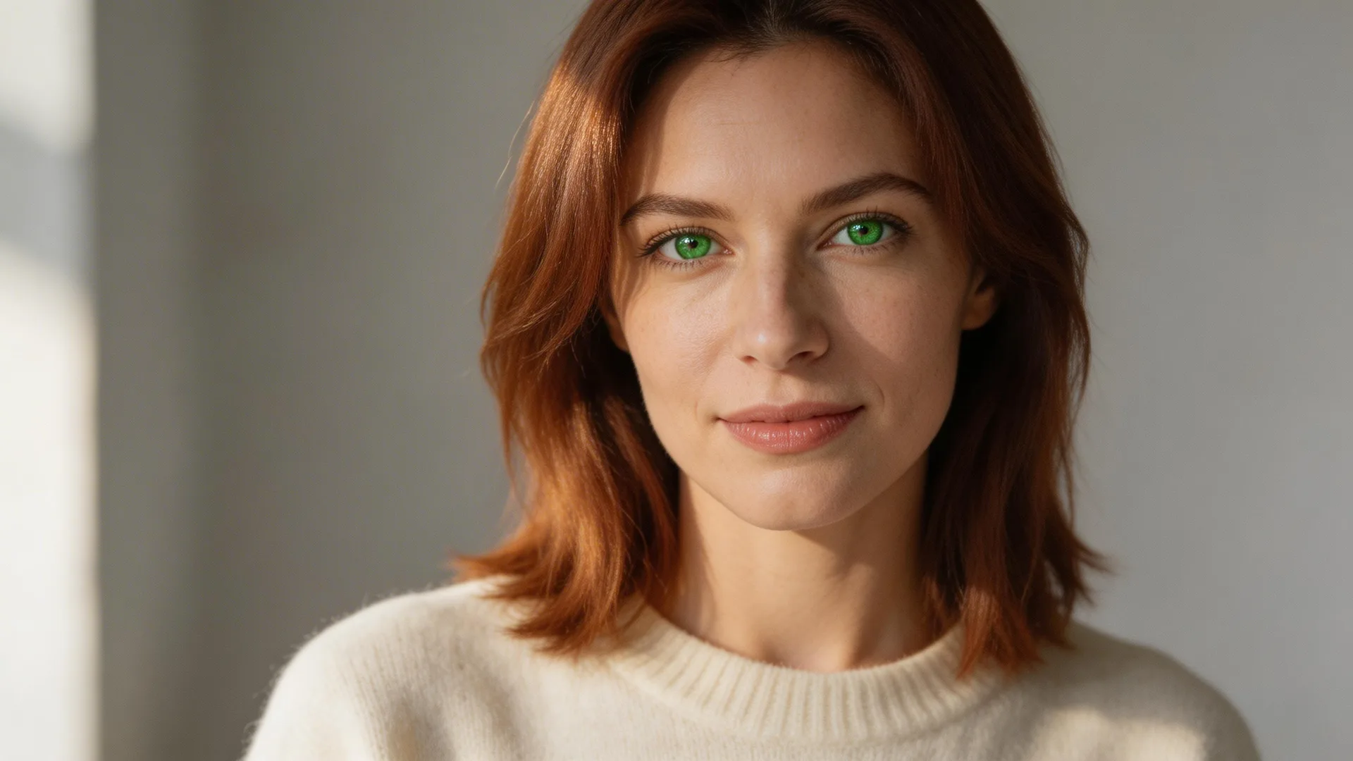 Photorealistic AI-generated portrait showing natural lighting and skin texture